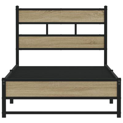Bedframe zonder matras metaal sonoma eikenkleurig 107x203 cm