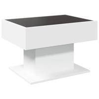 Salontafel met LED 70x50x45 cm bewerkt hout wit - thumbnail