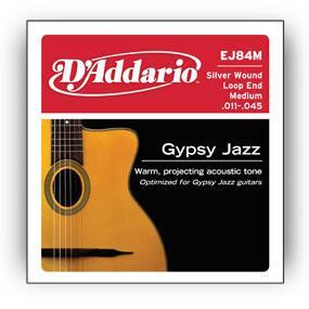 D&apos;Addario EJ84M loop end snarenset voor gypsy jazz gitaar