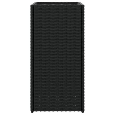 VidaXL Plantenbakken 2 st 30x30x60 cm poly rattan zwart