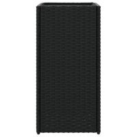 Plantenbakken 2 st 30x30x60 cm poly rattan zwart - thumbnail
