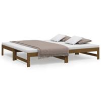 Slaapbank uitschuifbaar grenenhout honingbruin 2x(90x190) cm - thumbnail