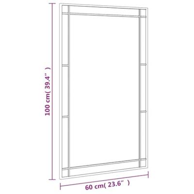 VidaXL Wandspiegel rechthoekig 60x100 cm ijzer zwart