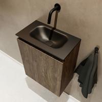 MONDIAZ TURE 40cm toiletmeubel dark brown. EDEN wastafel urban midden geen kraangat - thumbnail