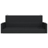 Schommelbank 119x56x48 cm poly rattan zwart - thumbnail
