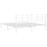 Bedframe met hoofdbord metaal wit 183x213 cm - thumbnail
