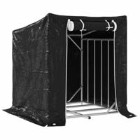 Haardhoutrek met regenhoes 100,5x100,5x110,5 cm staal - thumbnail