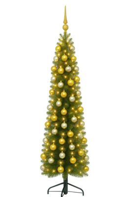 Pencil Candle dia. 50 cm groen vanaf 150 cm hoog kunstkerstboom opgemaakt met piek, zilver & goud Everlands Holiday Tree - Holiday tree