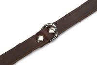Lederen honden halsband bruin - 62 cm x 25 mm - thumbnail
