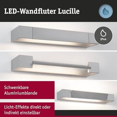Paulmann Lucille 71206 Wandlamp voor badkamer 11 W Warmwit Aluminium (mat)
