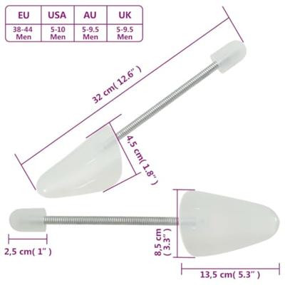 VidaXL Schoenspanners 5 paar eu 38-44 kunststof wit