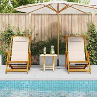 Strandstoel 2 pcs Bruin 61.5 x 123 x 82cm Massief acaciahout - thumbnail