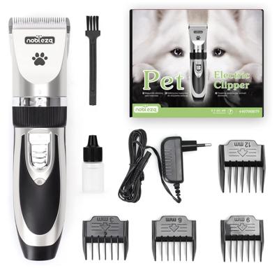 Nobleza Tondeuse voor hond en kat - Draadloos - Set - Zilver