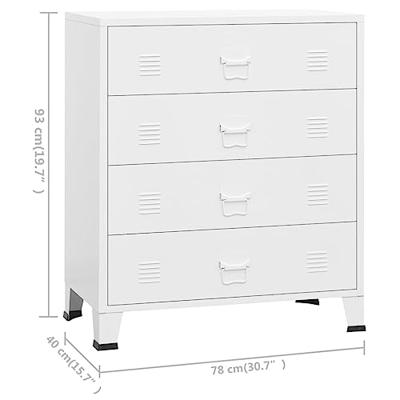 Ladekast industrieel 78x40x93 cm metaal wit