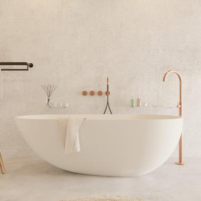 Ligbad Vrijstaand Ideavit Solidsurf 170x88x56 cm Solid Surface Mat Wit Ideavit