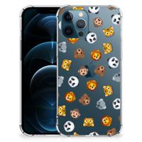 Doorzichtige Silicone Hoesje voor iPhone 12 | 12 Pro Dieren Emojis - thumbnail