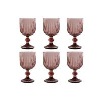 Set van bekers Home ESPRIT Roze Kristal 8 x 8 x 14,5 cm (6 Stuks) - thumbnail