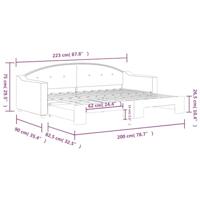Slaapbank met onderschuifbed 80x200 cm stof donkergrijs - thumbnail