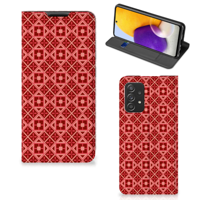 Samsung Galaxy A72 (5G/4G) | Hoesje met Magneet | Batik Rood Samsung Galaxy A72 (5G/4G) | Hoesje met Magneet | Batik Rood