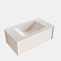 Badkamermeubel BWS Madrid Wit 80x45x30 cm Mat Witte Solid Surface Wastafel (1 kraangat) - thumbnail