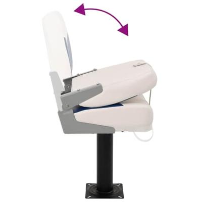 VidaXL Bootstoel 2 set inklapbaar 41x36x48 cm blauw en wit