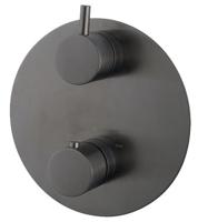 Wiesbaden Afbouwdeel Caral Thermostaat 2 Weg Rond Gunmetal - thumbnail