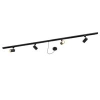 QAZQA 1-fase railsysteem zwart met 4 spots en I voeding rond - Jeana - thumbnail