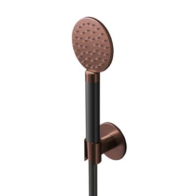 Hotbath Cobber M444 ronde handdouche met wandsteun en doucheslang 150cm koper geborsteld PVD M444BCP
