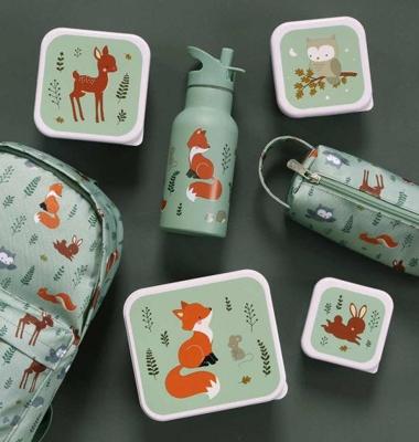 Set van 4 lunchboxen voor kinderen AMIS DE LA FORÊT A Little Lovely Company mintgroen