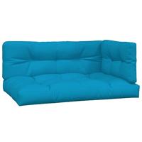 VidaXL Palletkussens 3 st stof blauw - thumbnail