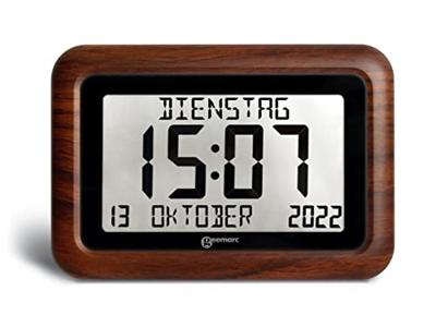Geemarc 1558323 Kwarts Zendgestuurde klok Hout