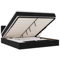 Ottoman bed met matras en LED's 180x200cm fluweel zwart - thumbnail