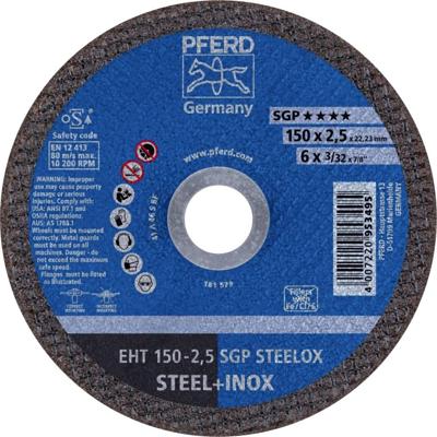 PFERD TOOLS EHT 150-2,5 SGP STEELOX 61342225 Doorslijpschijf recht 150 mm 25 stuk(s) RVS, Staal