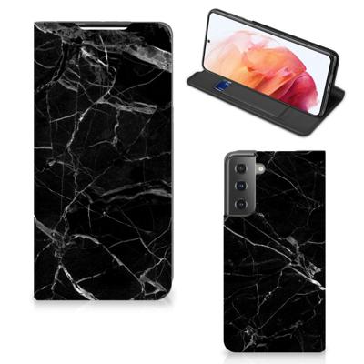 Samsung Galaxy S21 | Standcase | Marmer Zwart - Origineel Cadeau Vader Samsung Galaxy S21 | Standcase | Marmer Zwart - Origineel Cadeau Vader