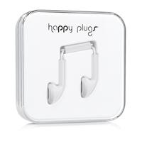 Happy Plugs Earbuds oordopjes met geïntegreerde microfoon en afstandsbediening Compatibel met Apple iPhone, iPod, iPad en Android smartphones, tablets en MP3-spelers - wit - thumbnail