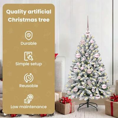 VidaXL Kunstkerstboom met 150 led groen en wit 120 cm pvc en metaal