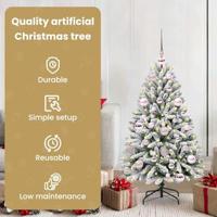 Kunstkerstboom met 150 LED Groen en Wit 120 cm PVC en Metaal - thumbnail