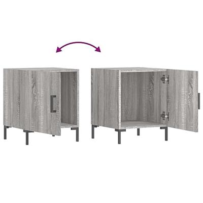 Nachtkastjes 2 st 40x40x50 cm bewerkt hout grijs sonoma eiken