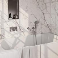 BRAUER Brushed Edition thermostatische inbouw badkraan met drukknoppen SET 04 met uitloop en 3-standen handdouche en doucheslang en wandaansluitbocht - thumbnail