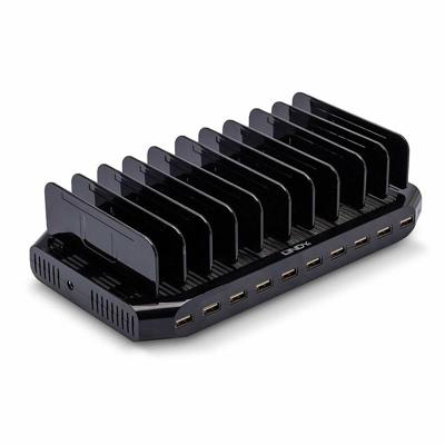 LINDY 96W 10 Port USB Charge Station Laad- en managementsysteem Station Smartphone, Tablet Bekabeling voor USB-A