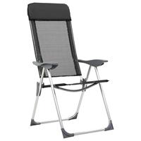Campingstoelen inklapbaar aluminium zwart 4 st - thumbnail
