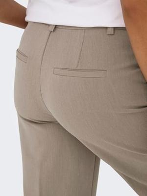 Only Onlhattie-lana Hw W Mel Pant Tlr Noos Broek Dark Grey Melange