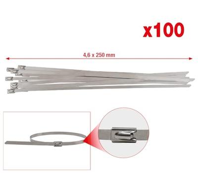 KS Tools 115.1592 RVS kabelbinder met kogelsluiting, 4,6x250mm, 100 stuks
