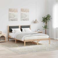 Bedframe Donkergrijs 135 x 190 cm Massief grenenhout - thumbnail