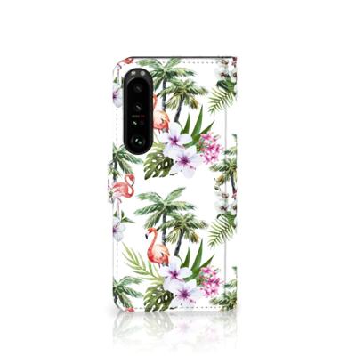 Sony Xperia 1 IV | Telefoonhoesje | Met pasjeshouder | Flamingo Palms