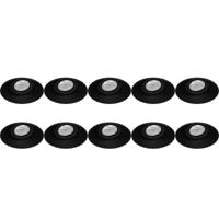 GU10 Trimless Inbouwspots 10-Pack - Rond Zwart Aluminium - Kantelbaar Ø150mm - thumbnail