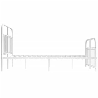 Bedframe met hoofd- en voeteneinde metaal wit 140x190 cm