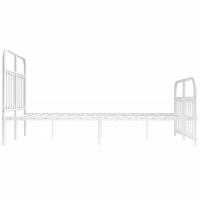 Bedframe met hoofd- en voeteneinde metaal wit 140x190 cm - thumbnail
