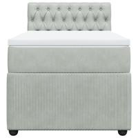 Boxspring met matras fluweel lichtgrijs 100x200 cm - thumbnail