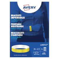 Avery bedrukbare polsbandjes, ft 18 x 265 mm, geel, pak van 50 etiketten - thumbnail